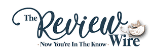 The Review Wire Logo with white background.  The Review Wire reported a joggling board as best gift for 2022.