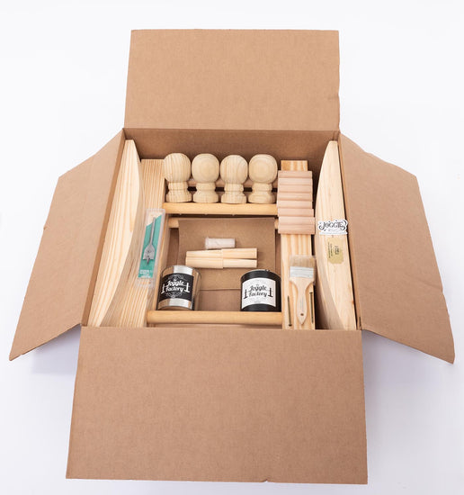 DIY contents all packaged nicely in a box with a white background.